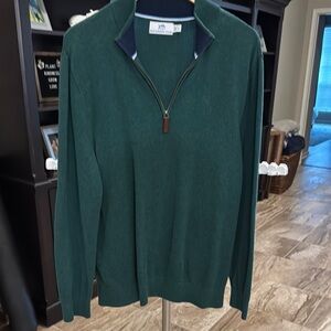 Southern Tide Green Zip Up Sweater Classic Knit